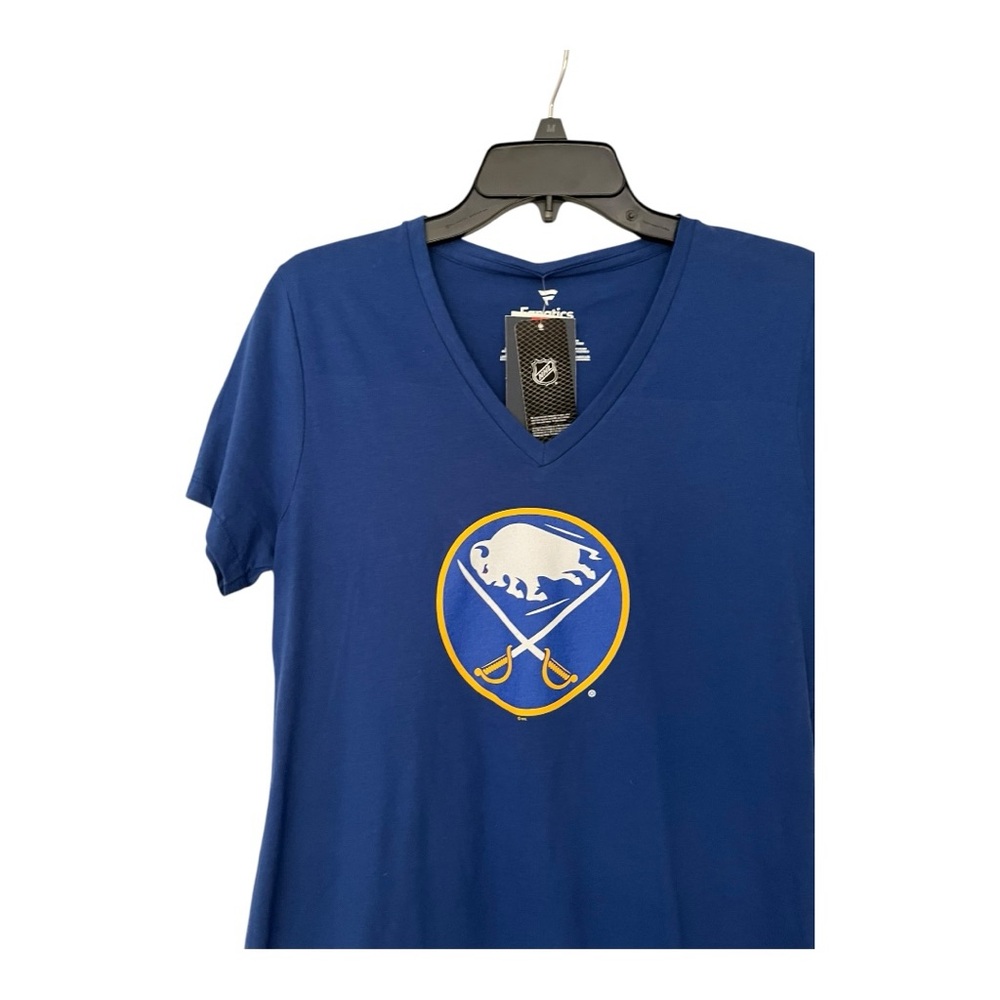 NWT Fanatics Buffalo Sabres 100% cotton short sleeve t-shirt. V-neck women’s cut - Picture 2 of 6